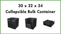 USED 32" X 30" X 34"H BULK BOXES. USED BULK CONTAINERS 75% OFF