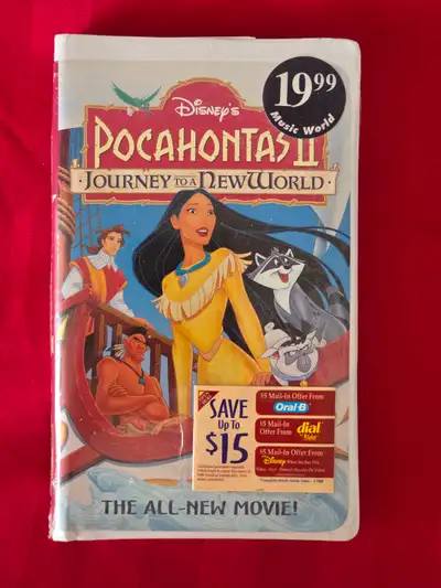 1998 DISNEY'S, POCHAHONTAS II, JOURNEY TO A NEW WORLD VHS, STILL SEALED!!! www.viscountofvintage.com...