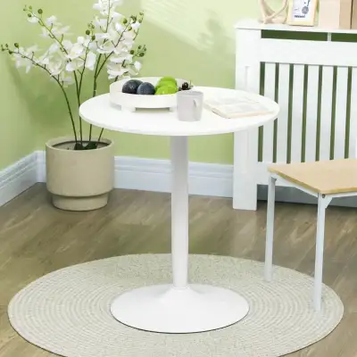 White Modern Kitchen Table steel base, Round Dining Table , View more