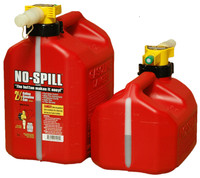 No-spill gas can, 3 year warranty