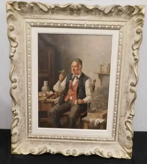 3 LISTED? ARTIST PAINTINGS -OIL ON CANVAS- ANTIQUE WHITE FRAMING in Arts & Collectibles in Mississauga / Peel Region - Image 7