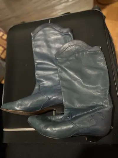 Italian Leather Cowboy Boots - Size 8.5, View more