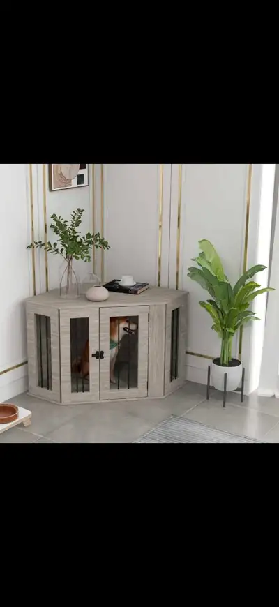 Dog Crate Furniture with Cushion, 41 Inch Corner Design Dog, View more