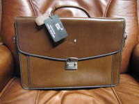 New Mont Blanc Meisterstuck Genuine Leather Briefcase