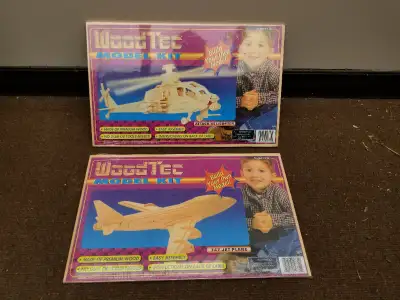 3D WoodTec Model Kits - Construction Craft Wood Kit - 747 Jet Plane - Attack Helicopter Selling toge...