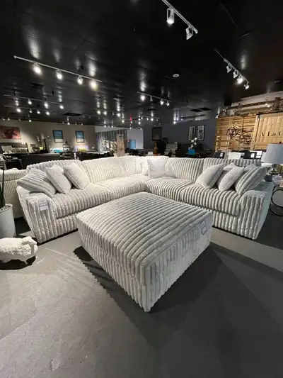 Family Corduroy Sectional Sofa Available with Wide Storage Ottom, View more