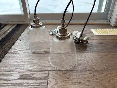 Restoration Hardware Pendant lights in great condition (excuse the dust in the pictures). Can be con...