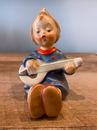 Hummel Goebel Joyful lute vintage girl figurine playing music