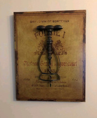 Metal Corkscrew wall art, 3 dimensional, Wine theme