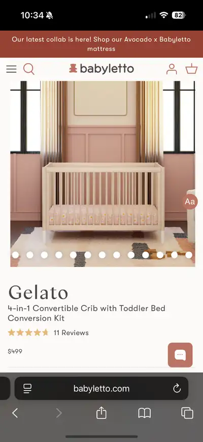 Babyletto Gelato 4 in 1 crib, View more