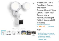 Wasserstein 3 in 1 floodlight charger and mount +  Wyze cam V3