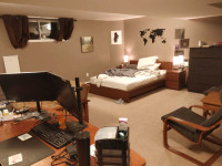 Large (20x16') basement bedroom + bath, June 1