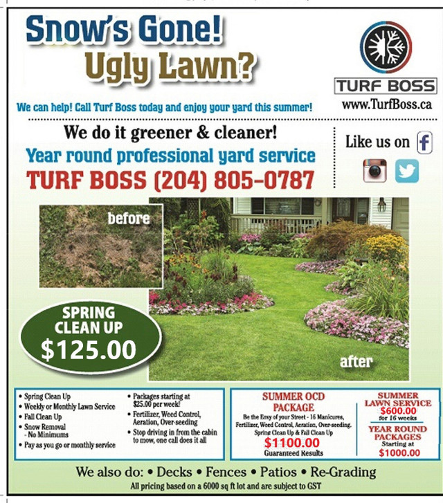 Spring Clean up Special in Lawn, Tree Maintenance & Eavestrough in Winnipeg