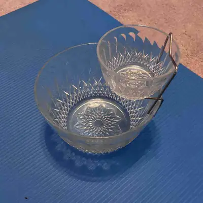 Vintage Reims Glass Chip and Dip Bowls, View more