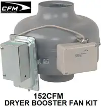 CFM DVK100B-PM Dryer Booster Fan Kit, 4", with Mounted Pressure
