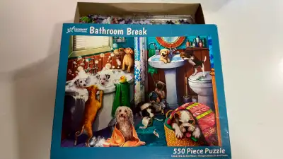Bathroom Break Jigsaw Puzzle 550 Piece Puppies, View more