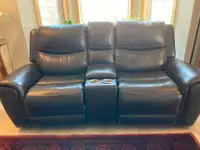 Leather power reclining Loveseat