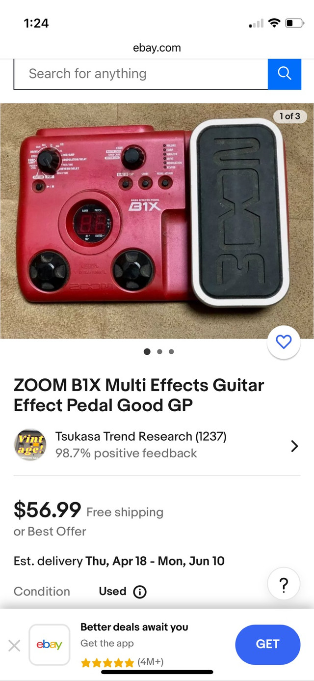  Effects pedal, Zoom b1x  in Amps & Pedals in Saint John - Image 3
