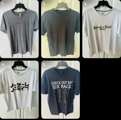 5 Men Medium Size Shirts for $6, View more