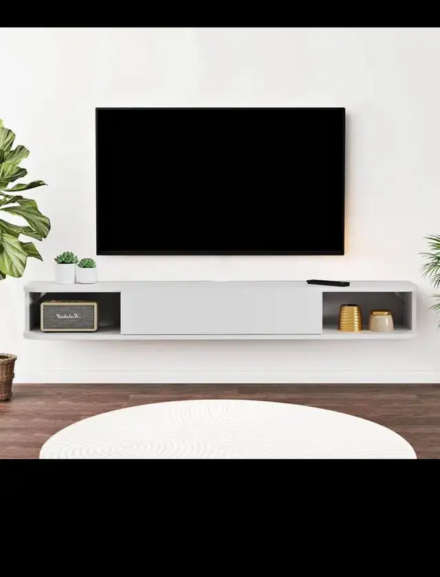 Floating TV Shelf, 55'' Wall Mounted TV Cabinet, Floating Shelve in Bookcases & Shelving Units in Hamilton - Image 2
