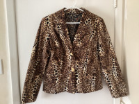 Vintage leopard print Blazer // Jacket - Made in Italy- size Med