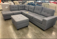 Brand New fabric 6 seater sectional sofa and ottoman 