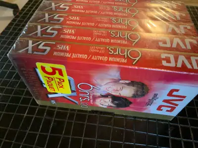 Capture your favourite memories with this new, sealed JVC 5-pack of SX 6-hour VHS blank tapes, perfe...