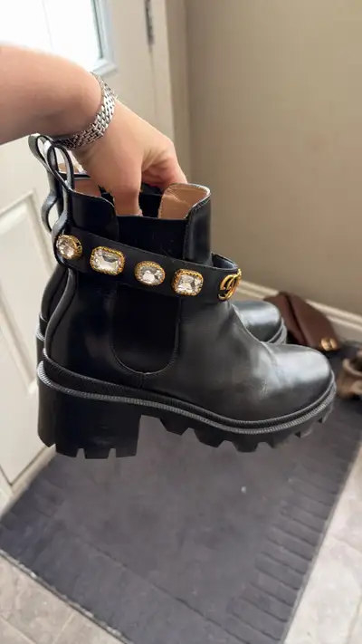 Gucci leather ankle boots 8,5 size, View more
