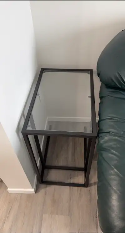 IKEA Black Metal and Glass End Table, View more