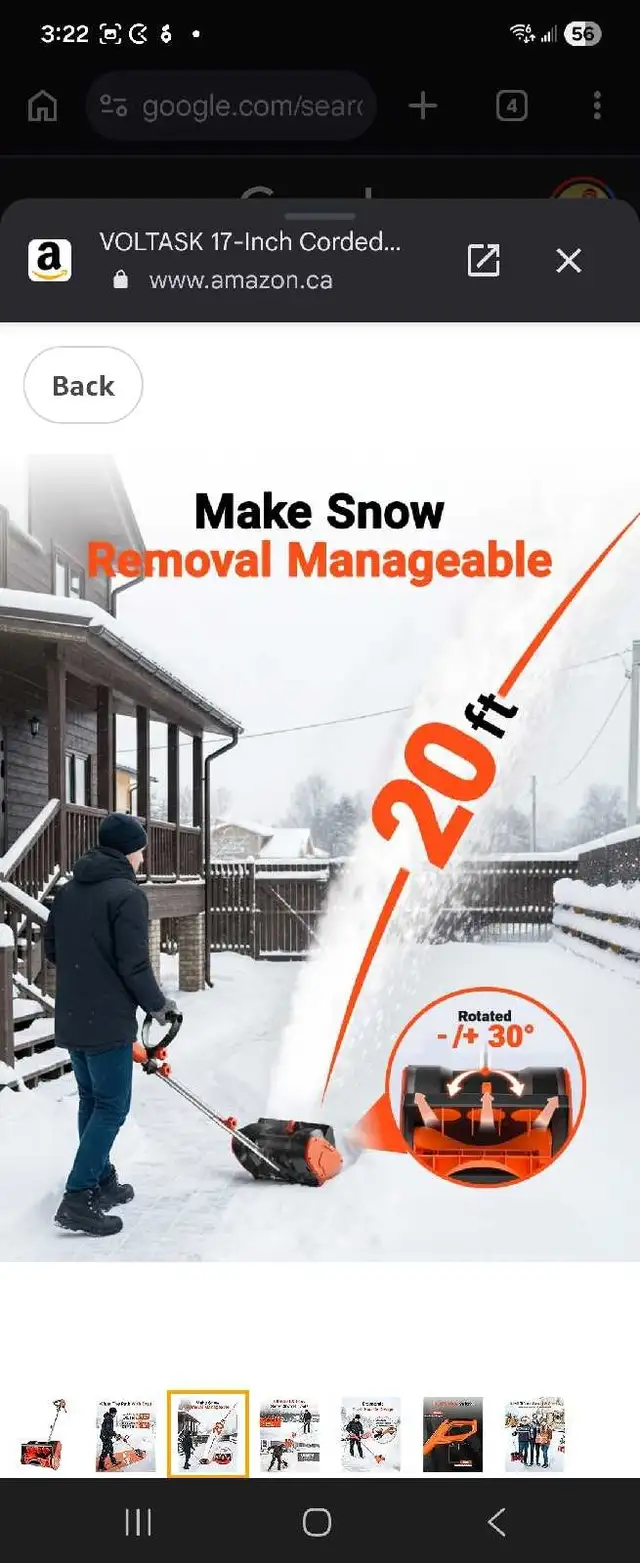 Voltask Snow Blower- Snow Shovel in Snowblowers in City of Toronto - Image 5