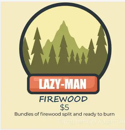 Lazy-Man Firewood the home of the $5 bundle. Dry split ready to burn pine and spruce. Premium Firewo...