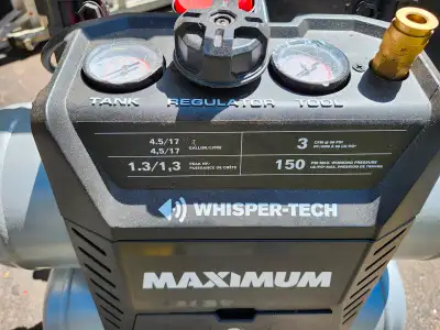 ***NEVER USED*** MAXIMUM 4.5 Gallon Air Compressor: 150 PSI, 1.3 running HP induction motor that is...