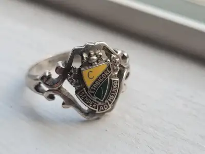 Vintage Etobicoke Collegiate Institute Sterling Ring, View more
