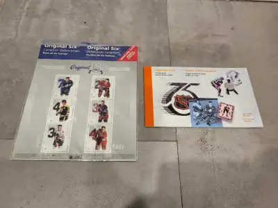 Canada Post hockey mint stamps - 75th year of NHL and top D, View more