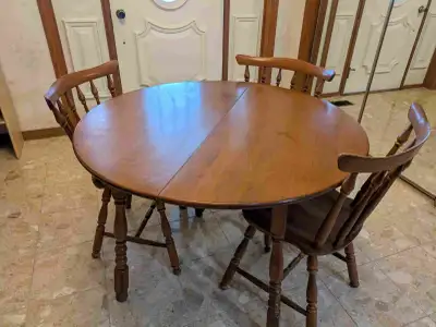 All wood table and chairs, View more