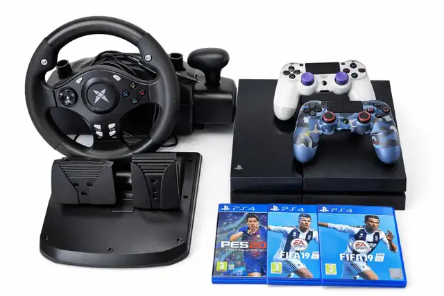 Title:PS4 Bundle + Racing Wheel + 1 game fc24 in Sony Playstation 4 in Mississauga / Peel Region - Image 3