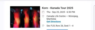 Korn tickets, View more
