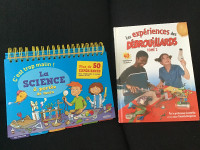 Livres d’expériences scientifiques pour jeunes. 15$ pour les 2.