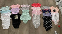 Baby girls short sleeve onesies (6-12 mos)