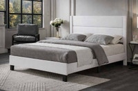 White Leather Bed frame Calgary Alberta Preview