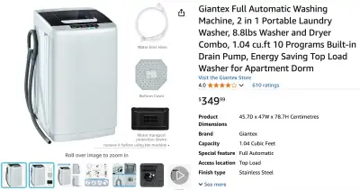 2 in 1 Washing and Drying Machine, View more