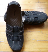 Chaussures d'été Clarks noirs (gr: 9)