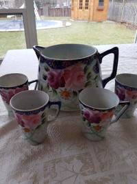 Lovely Antique Nippon China Jug w/4 cups NOW $35