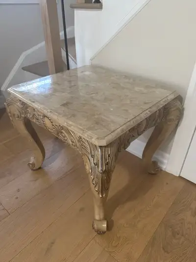 Set of 3 coffee tables - marble / stone tops!, View more