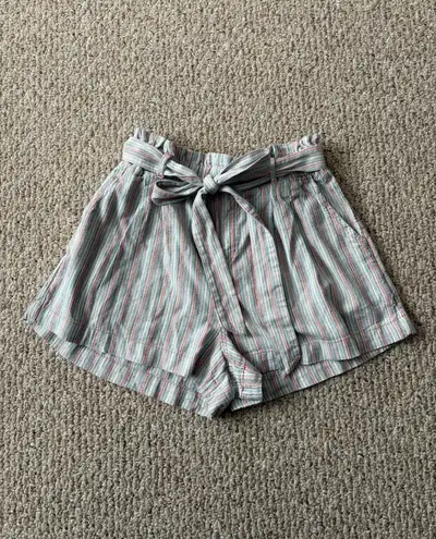 High rise Mom shorts, 2” inseam, pastel stripes, fresh and comfortable. Smoke and pet free home.