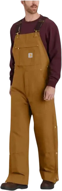 New Mens Carhartt Insulated Washed Duck Overall - XL Short