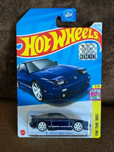 Factory sealed super treasure hunt Nissan 180sx. In perfect condition. U.S. card. Comes with plastic...