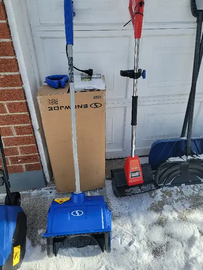 2 electric snow trower shovels, Blowers 3 windshield snow covers, View more