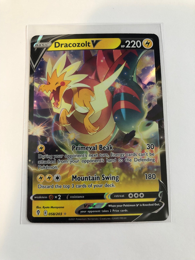 Pokemon Dracozolt V Ultra Rare card Evolving Skies MINT TCG in Arts & Collectibles in Kitchener / Waterloo