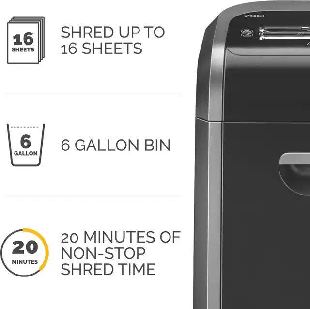 FELLOWES POWERSHRED 79CI 16 SHEET CROSS CUT SHREDDER62864361883393123